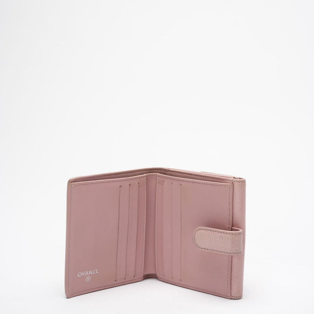 Chanel Pink Timeless CC Compact Wallet Caviar