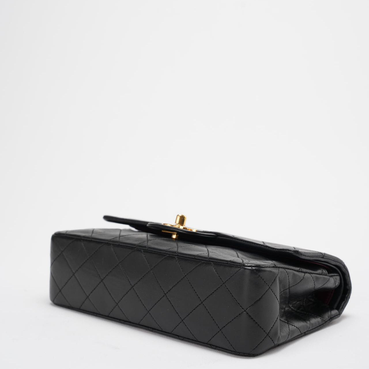 Chanel Vintage Classic Timeless Flap Bag Black Lambskin with 24K Gold Hardware (Rare)