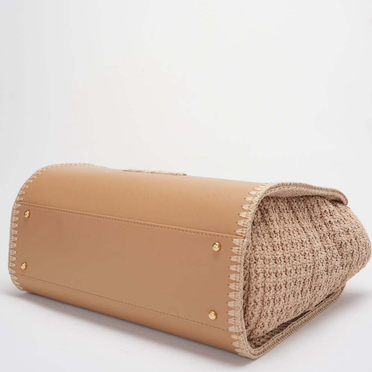 Chanel Deauville Tote Bag in Camel Calfskin Knit with Gold-Tone Hardware Medium