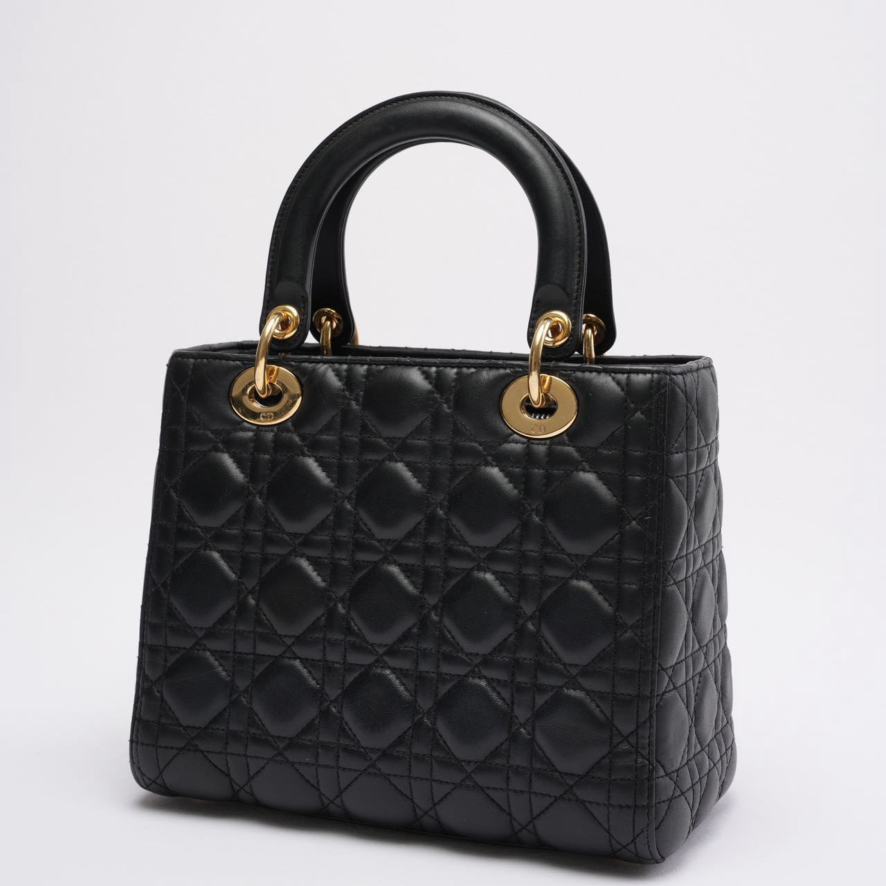 Christian Dior Black Medium Lady Dior Cannage Bag Lambskin 2019