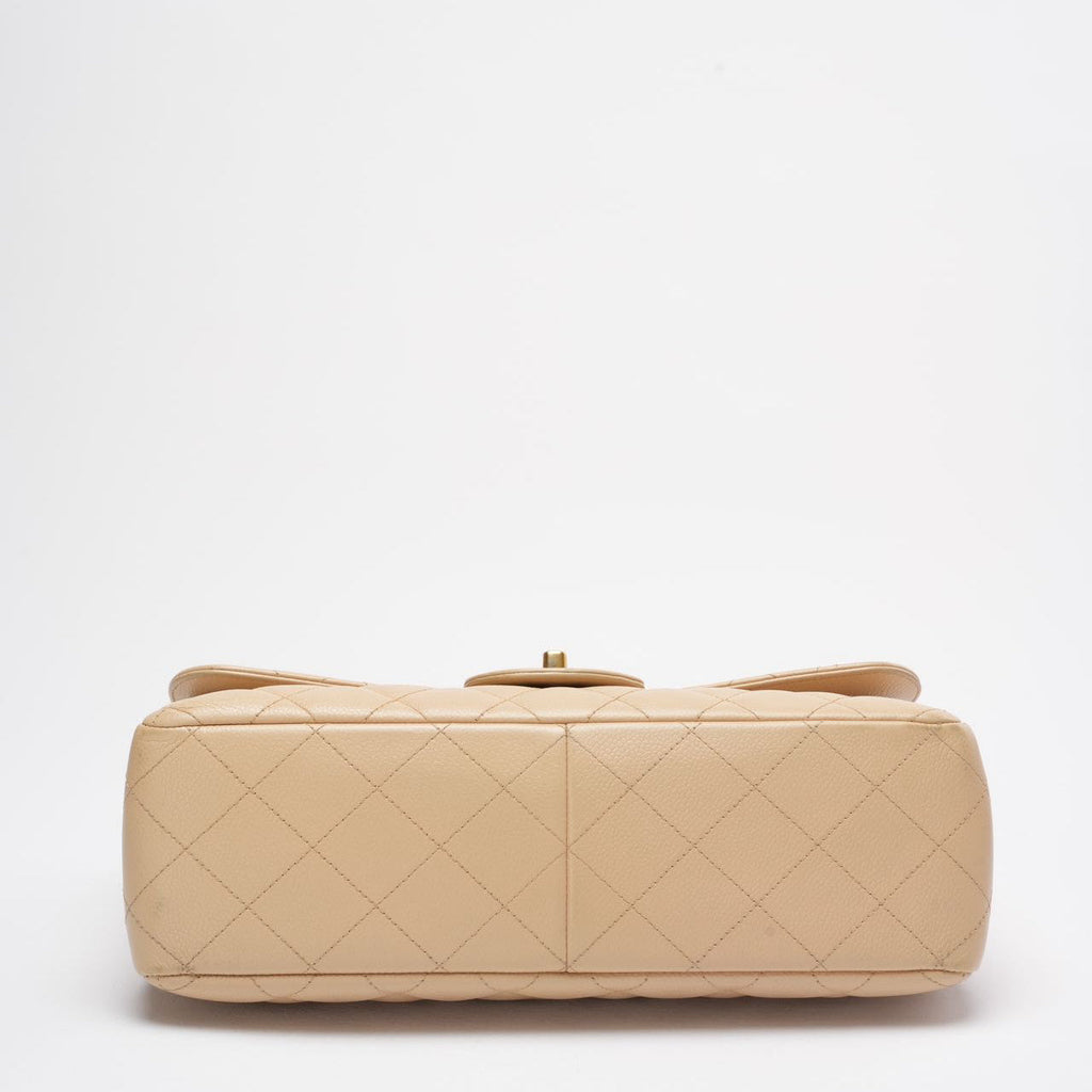 Chanel Classic Jumbo Double Flap Bag Beige Caviar