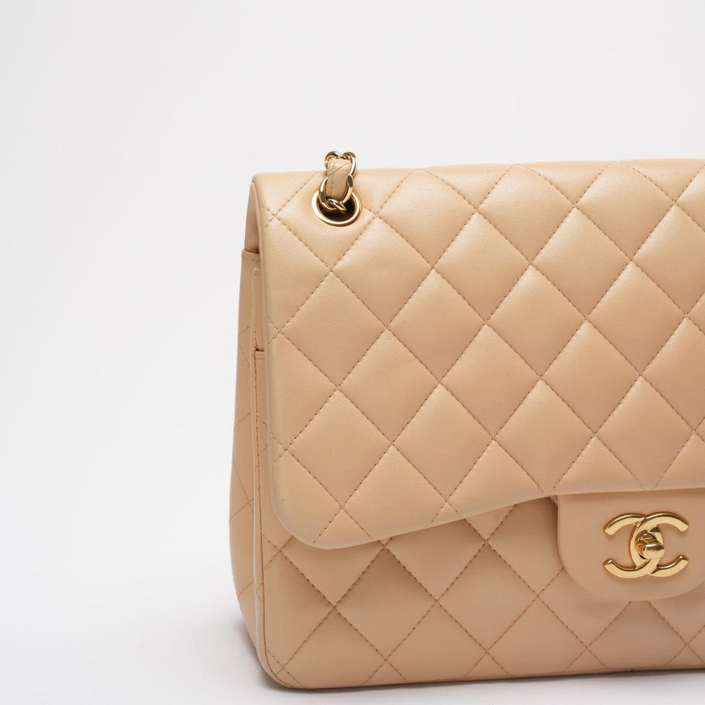 Chanel Classic Jumbo Double Flap Bag Beige Lambskin