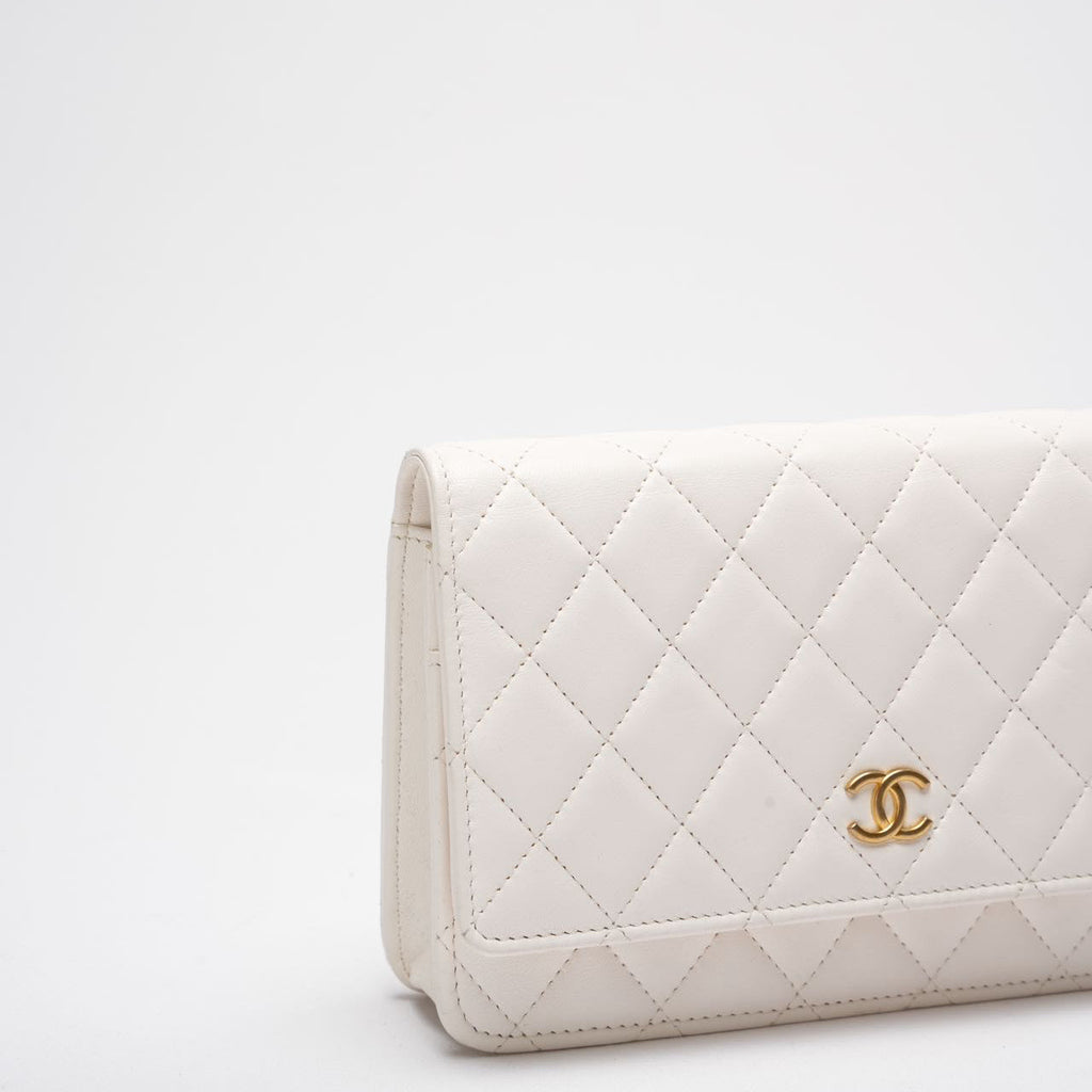 Chanel Classic Wallet on Chain (WOC) 22B White Enamel