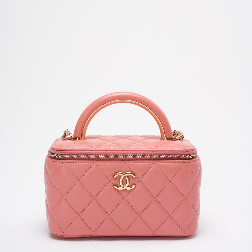 Chanel Vanity Rectangle Top Handle Bag Pink