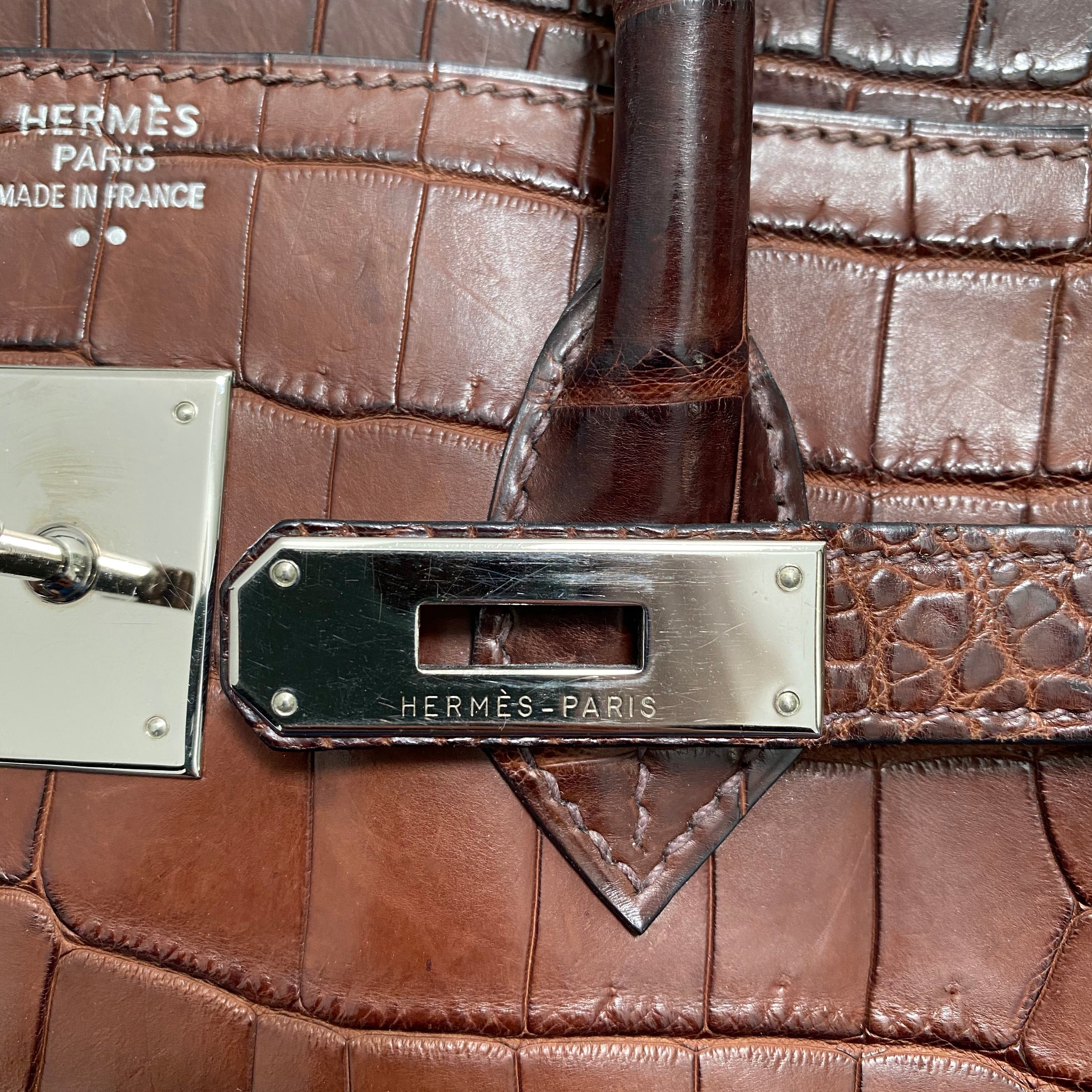 Hermes Birkin 35 Matte Nilo Crocodile Havanne Brown PHW