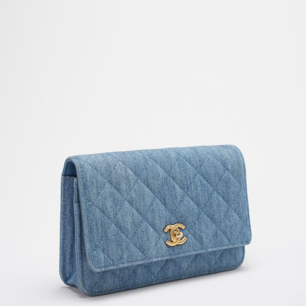 Chanel Denim Wallet On Chain (Woc) CC Pearl Crush Bag from 2022