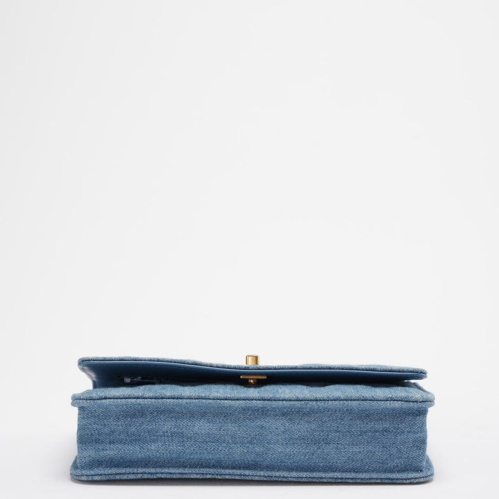 Chanel Denim Wallet On Chain (Woc) CC Pearl Crush Bag from 2022