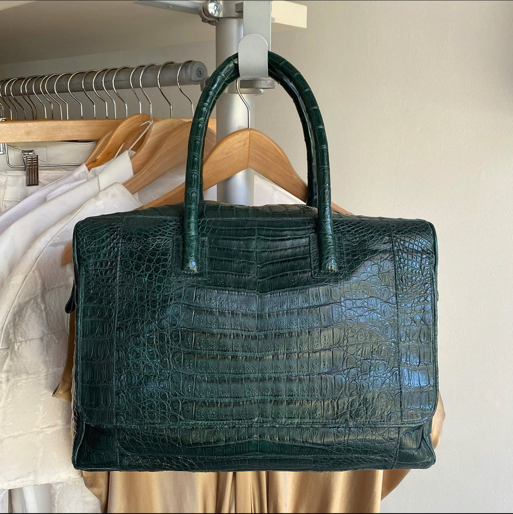 Nancy Gonzalez Dark Green Crocodile Bag