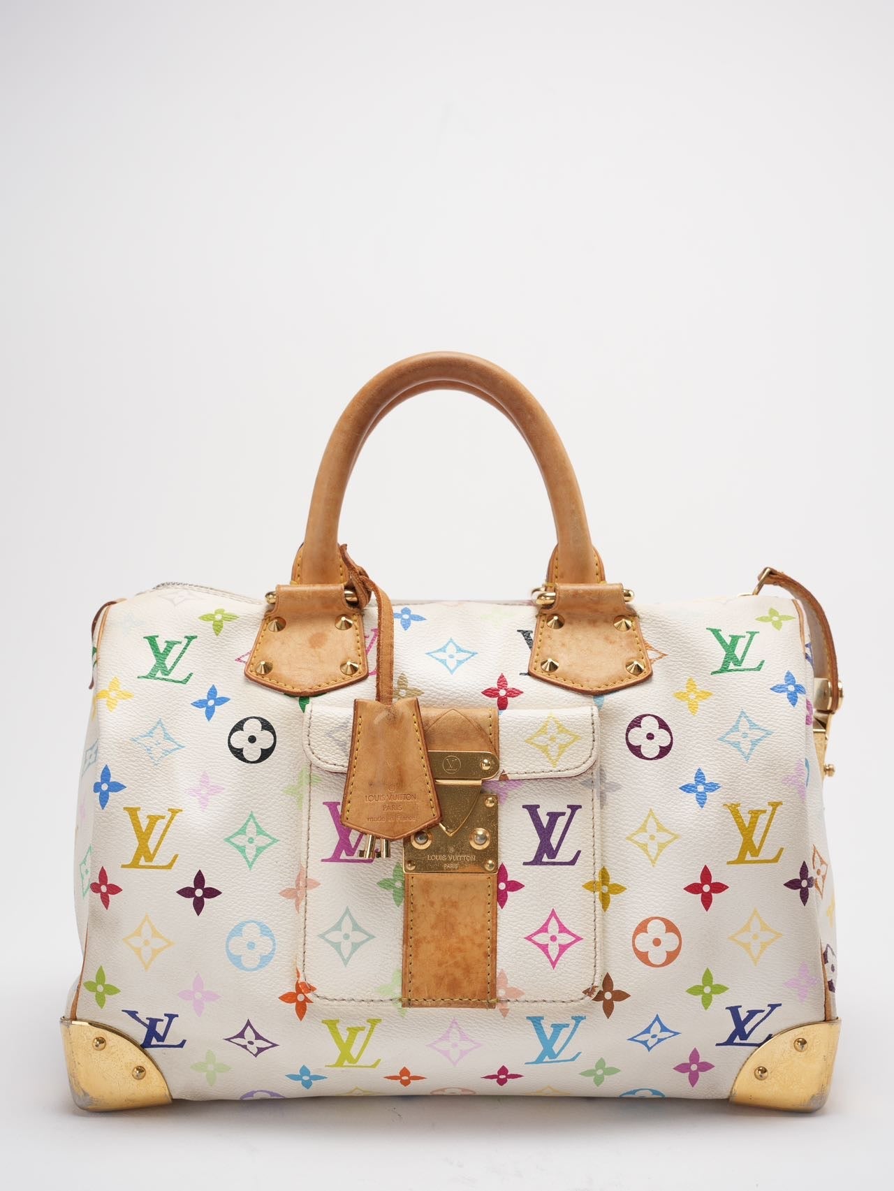 Louis Vuitton Takashi Murakami Speedy 30 Handbag Multicolor
