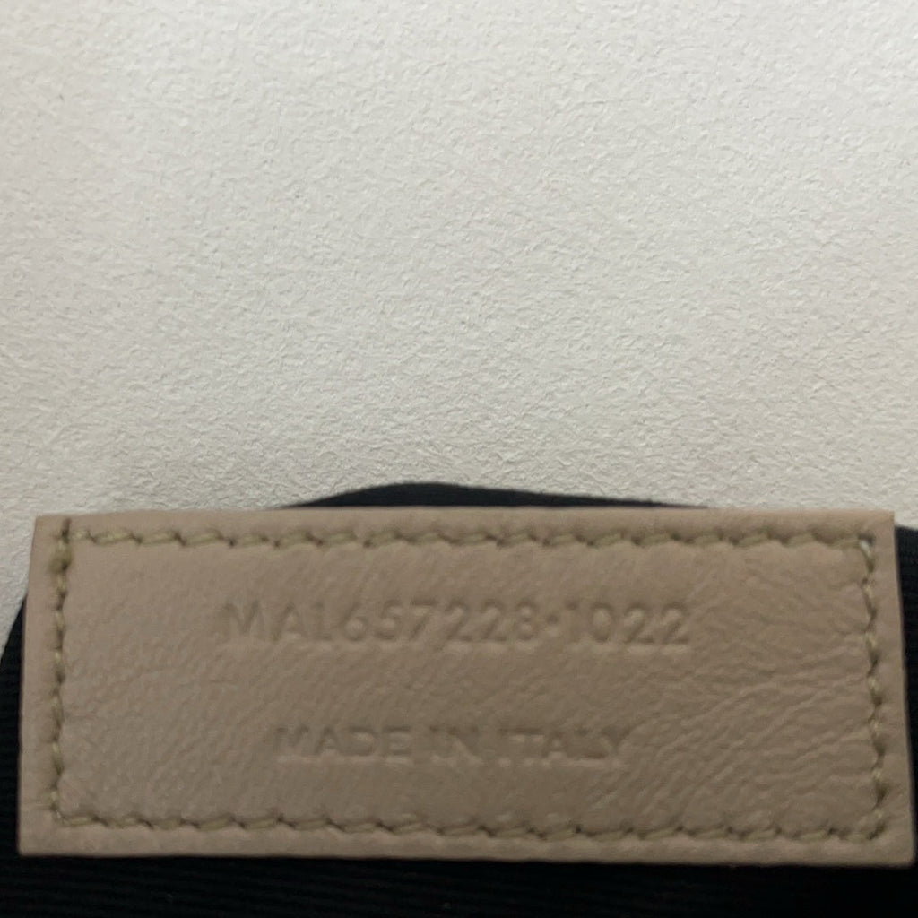 Saint Laurent Le 5 à 7 Leather Shoulder Bag Cream White with Gold Hardware