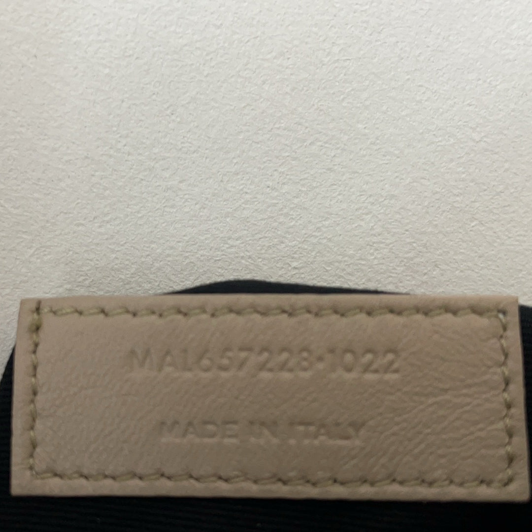 Saint Laurent Le 5 à 7 Leather Shoulder Bag Cream White with Gold Hardware