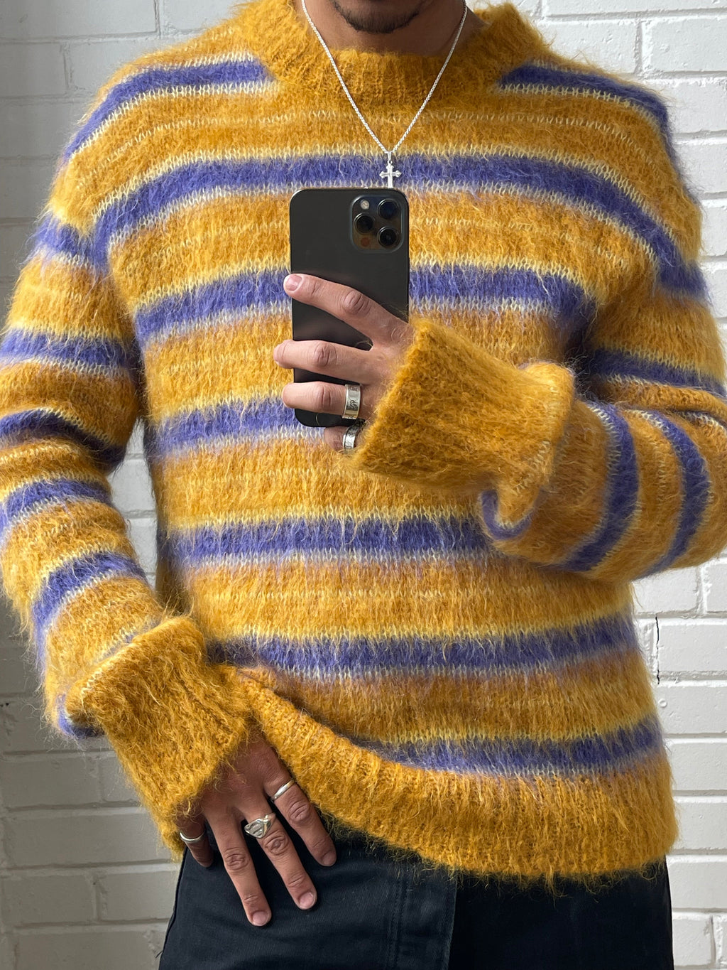 Marni 'Fuzzy Wuzzy' Mohair Knit Sweater - Men's 50