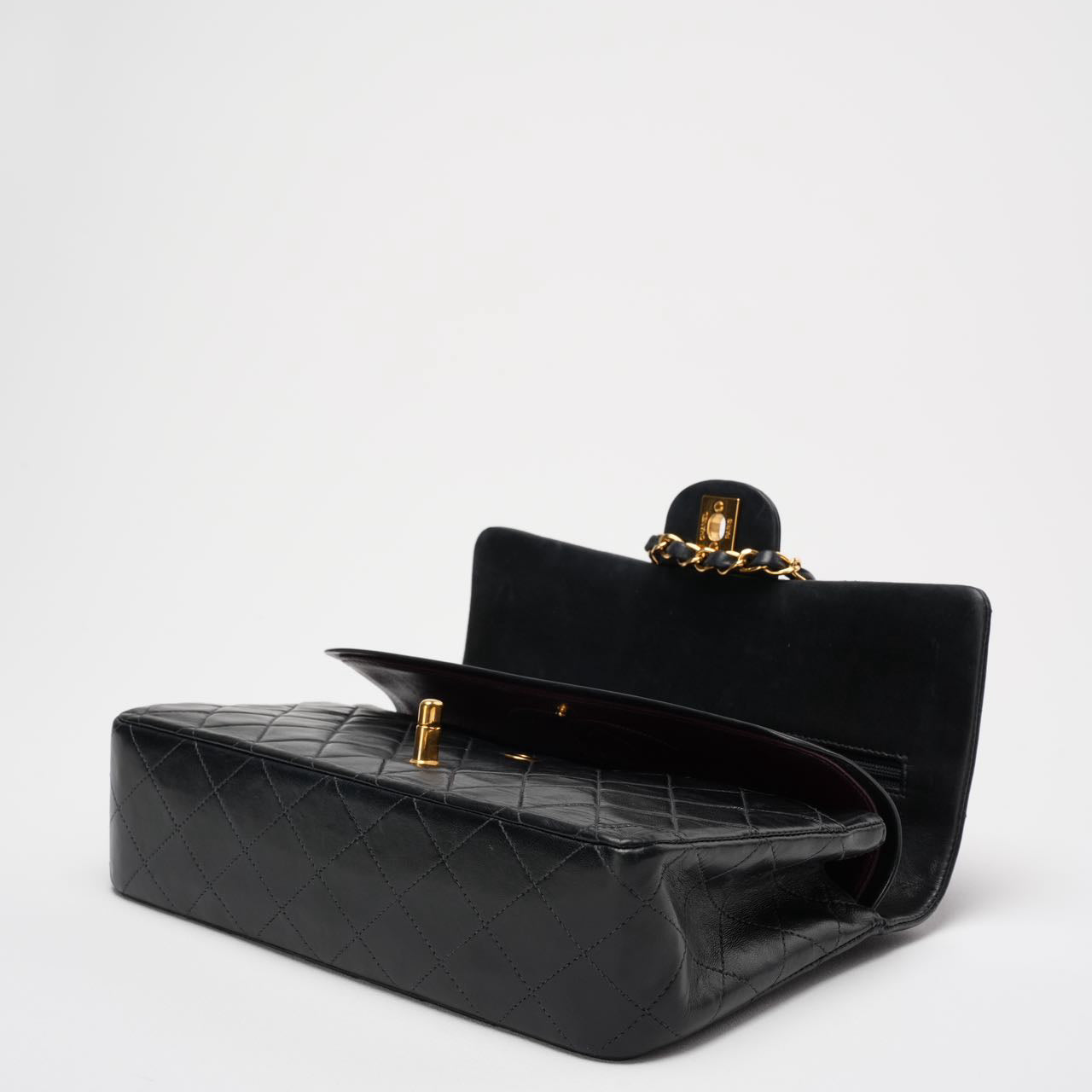 Chanel Vintage Timeless Flap Bag Black Medium 24K Gold Hardware