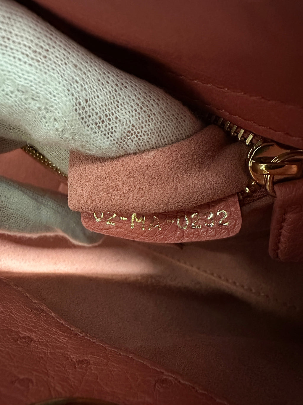 Christian Dior Lady Dior Pink Ostrich Mini Bag