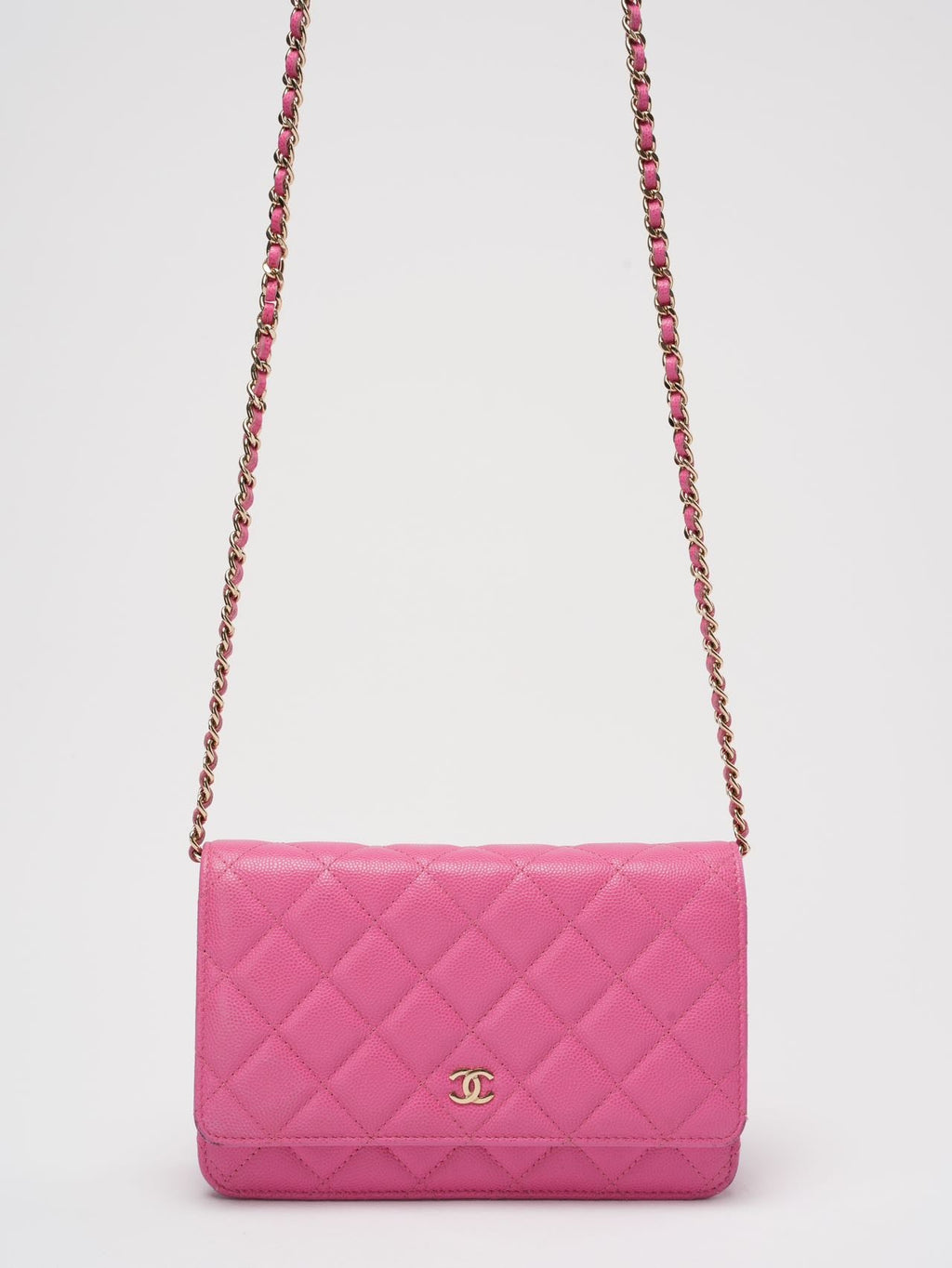 Chanel Timeless Wallet on Chain Hot Pink Caviar Leather