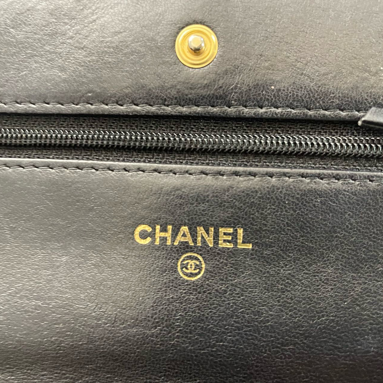 Chanel Wallet On Chain (Woc) Bag Black In Lambskin Leather With Gold Hardware