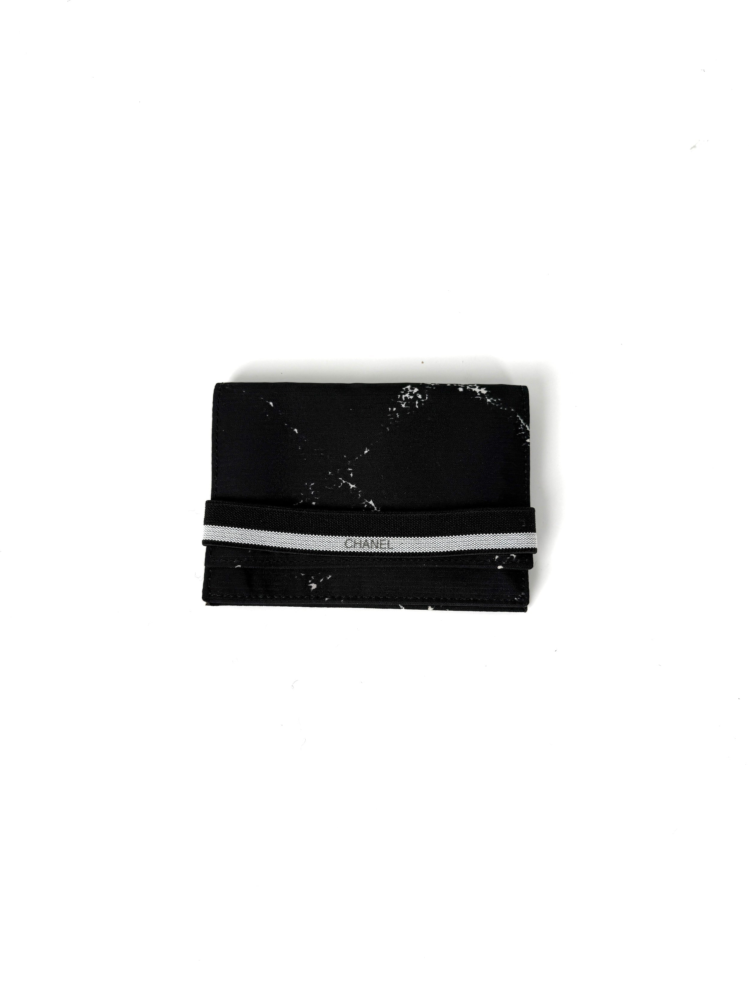 Vintage CHANEL Nylon Black White Small  Case