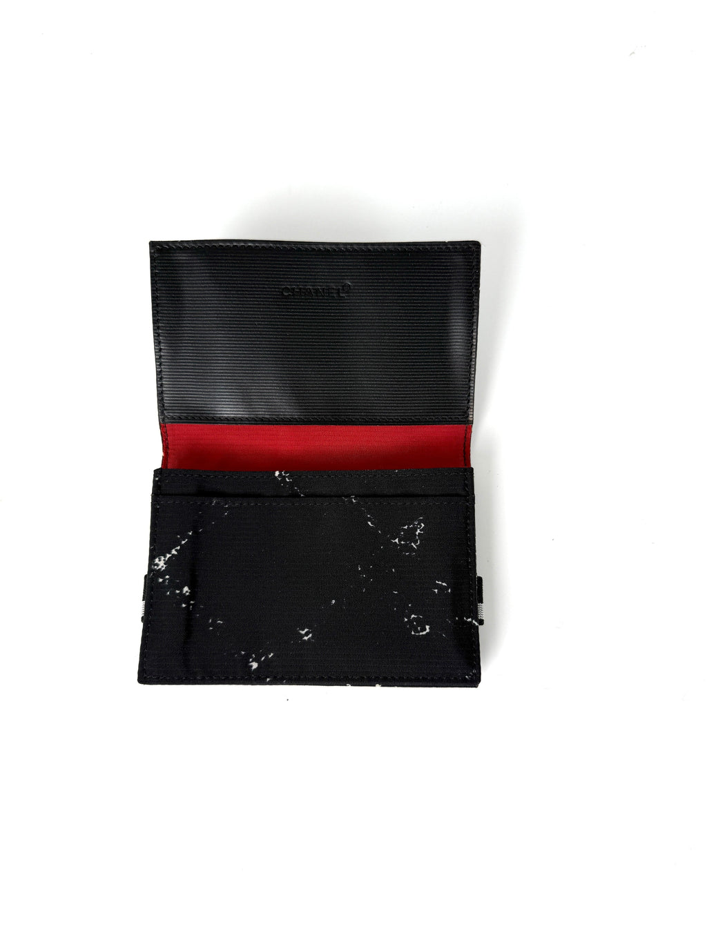 Vintage CHANEL Nylon Black White Small  Case