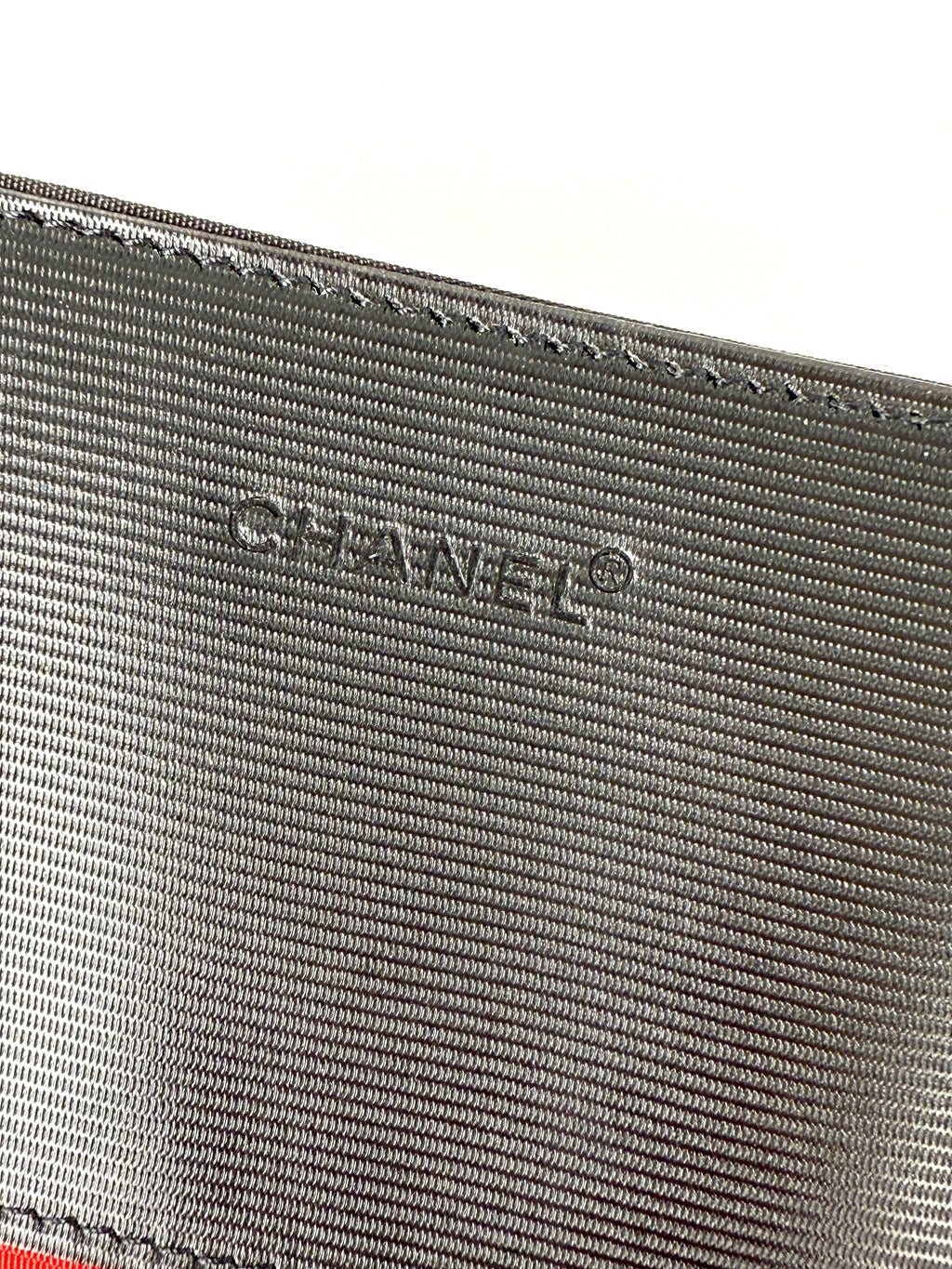 Vintage CHANEL Nylon Black White Small  Case