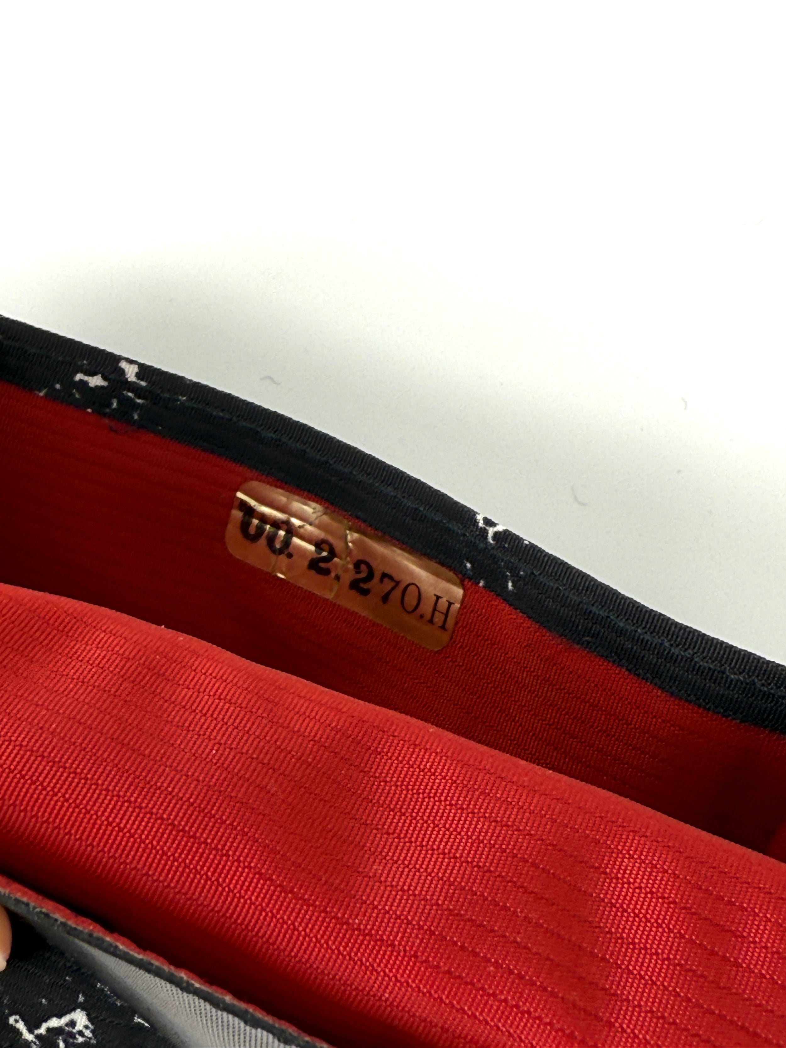 Vintage CHANEL Nylon Black White Small  Case