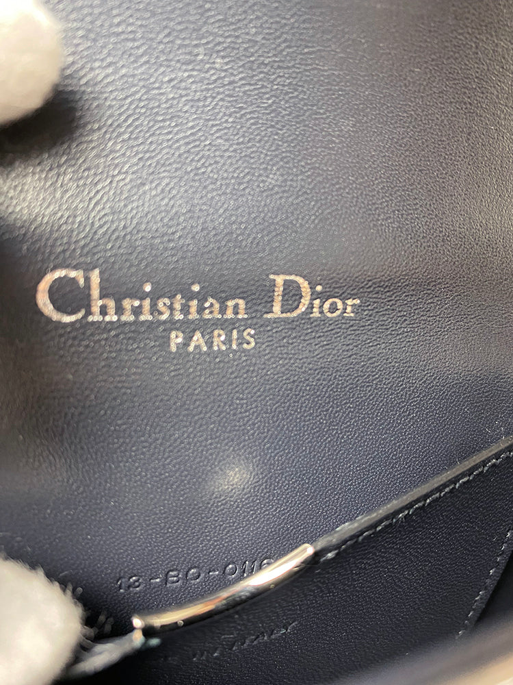 Christian Dior Silver Micro-Cannage Mini Diorama Bag