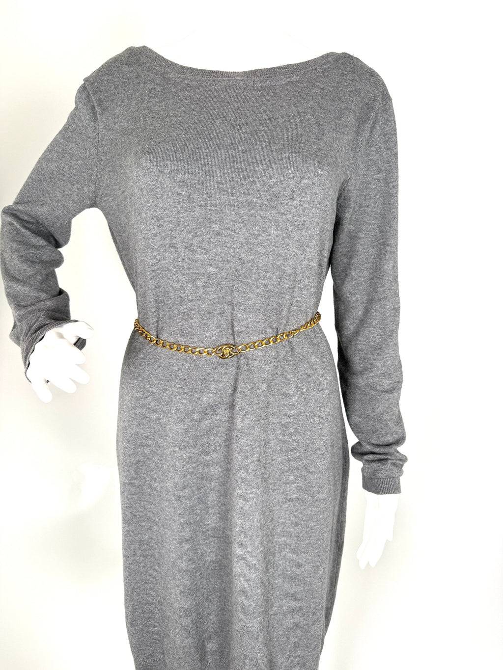 Vintage CHANEL Turn lock Gold Chain Link CC Waist Belt Necklace