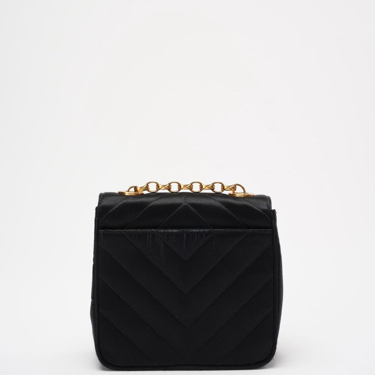 Chanel Timeless Chevron Mini Square Silk Dark Blue