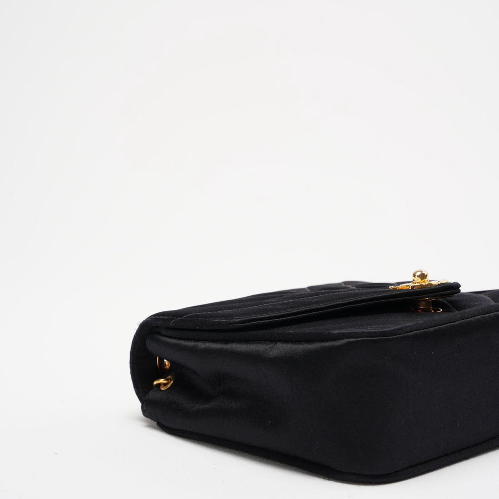 Chanel Timeless Chevron Mini Square Silk Dark Blue