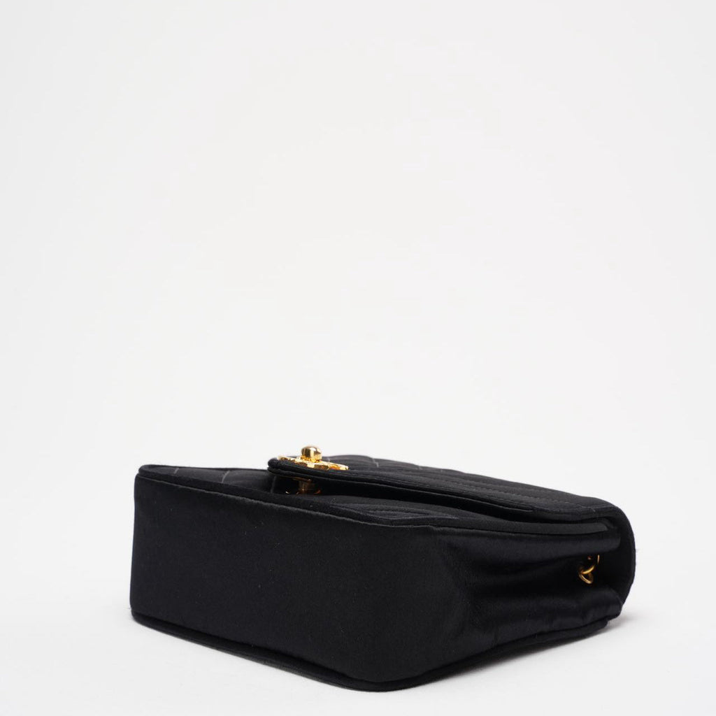 Chanel Timeless Chevron Mini Square Silk Dark Blue