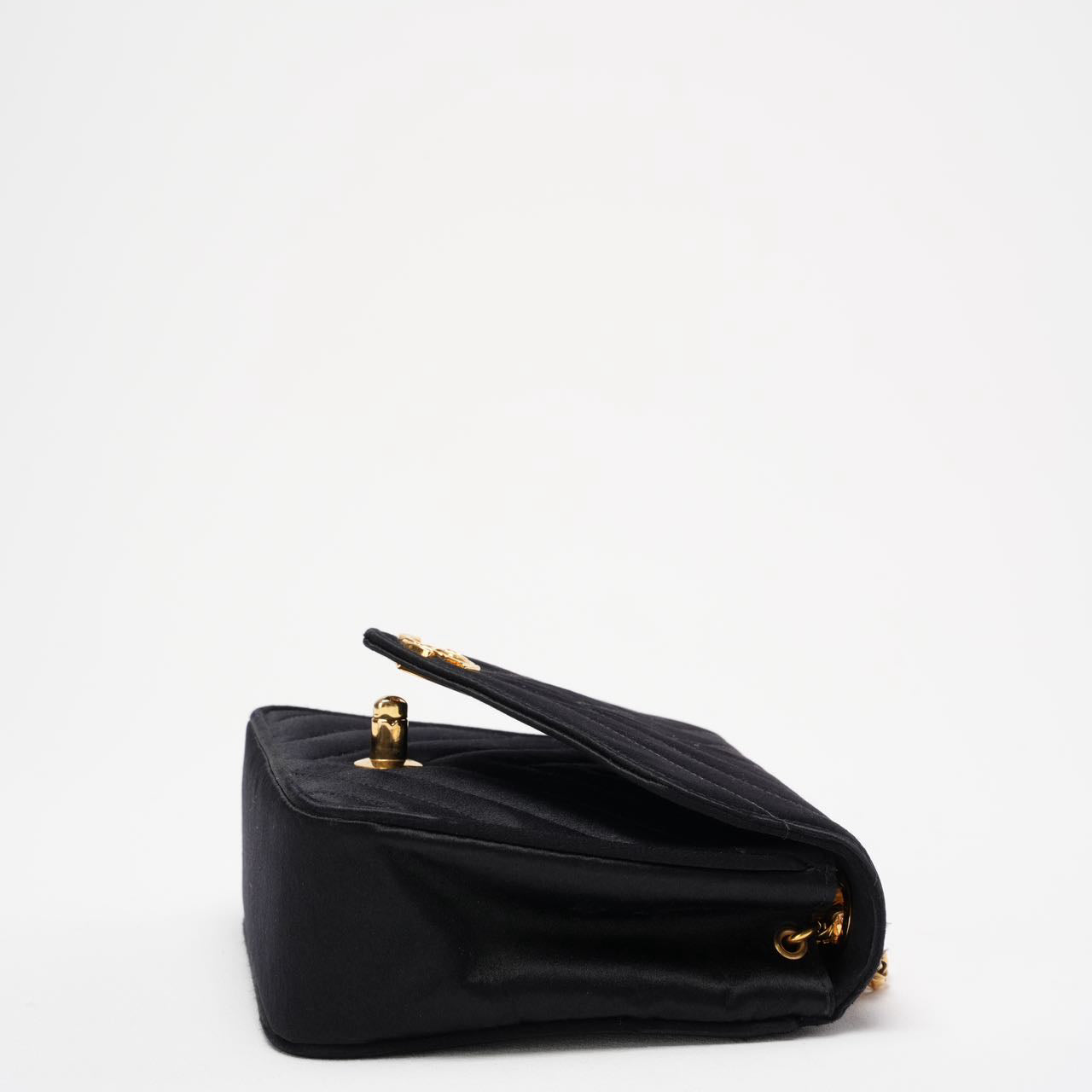 Chanel Timeless Chevron Mini Square Silk Dark Blue