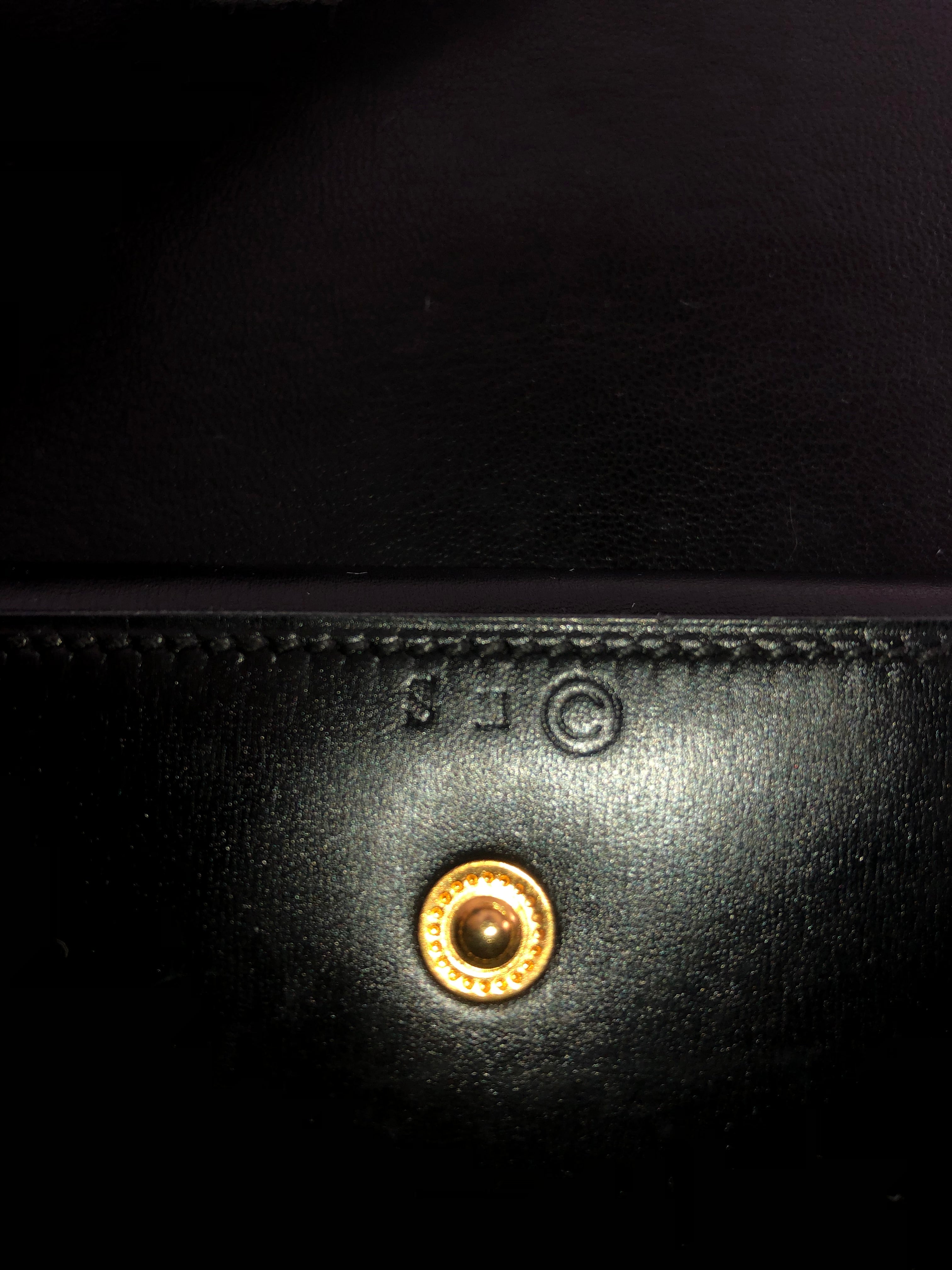 Hermes Vintage 1973 Piano Bag in Black Box Calf Leather