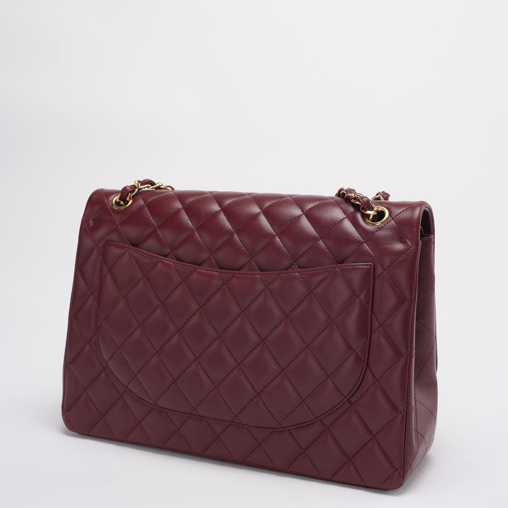 Chanel Burgundy Timeless Classic Flap Bag Maxi Lambskin