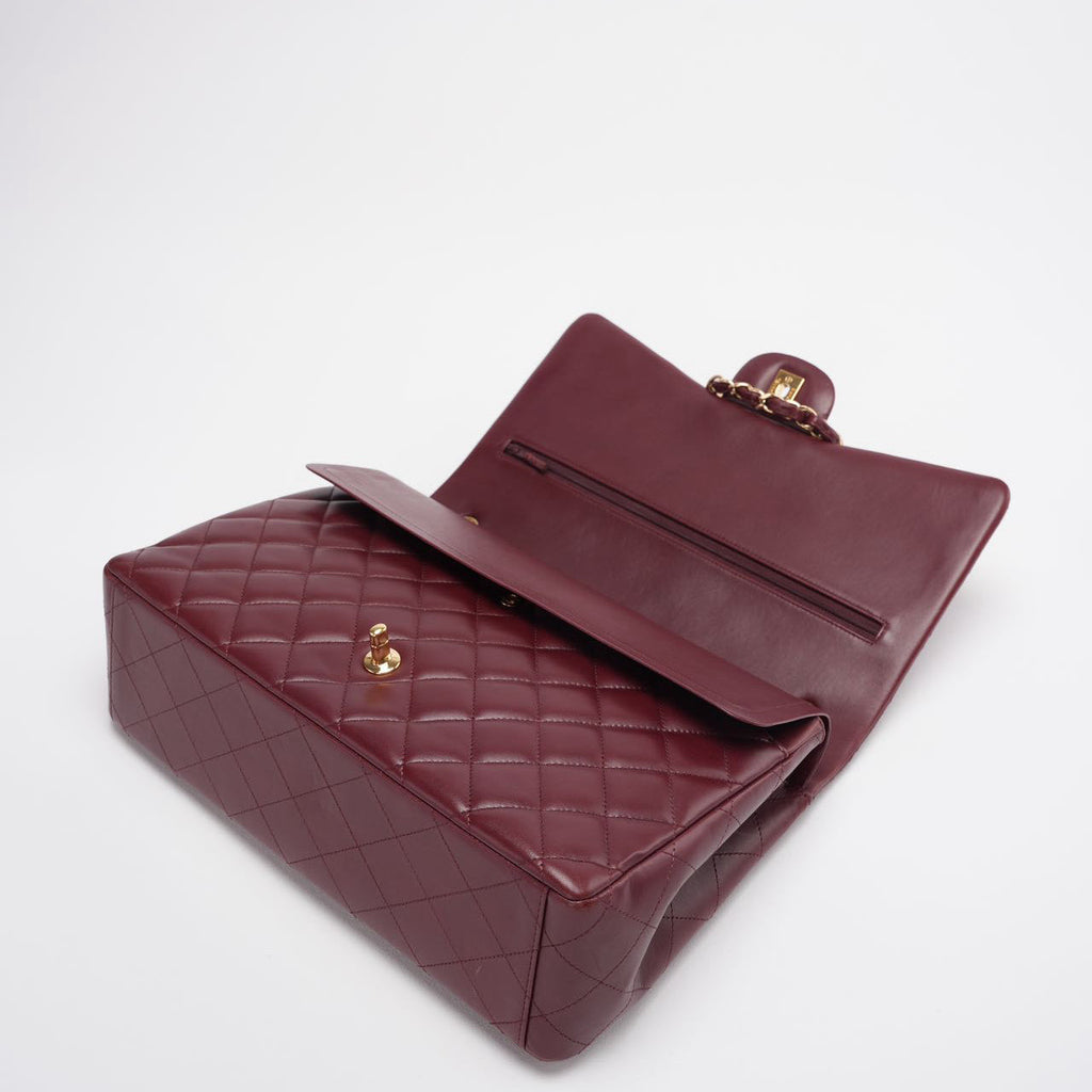 Chanel Burgundy Timeless Classic Flap Bag Maxi Lambskin