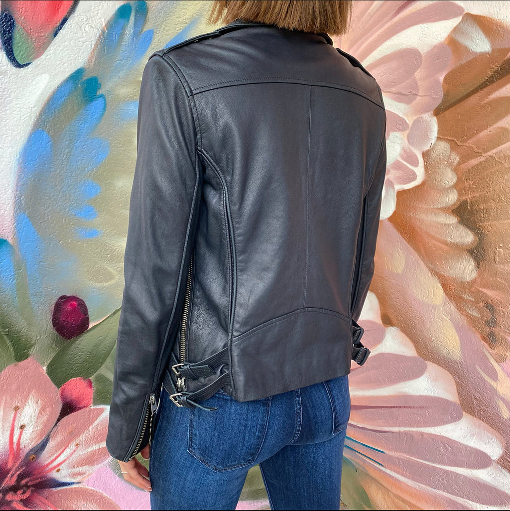 IRO Black Leather Tara Biker Jacket - S / 4