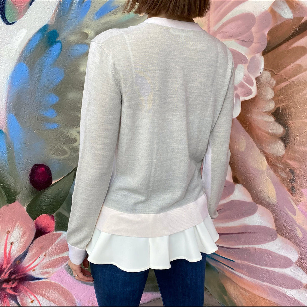 McQ Alexander McQueen Grey / Cream igan Sweater - M