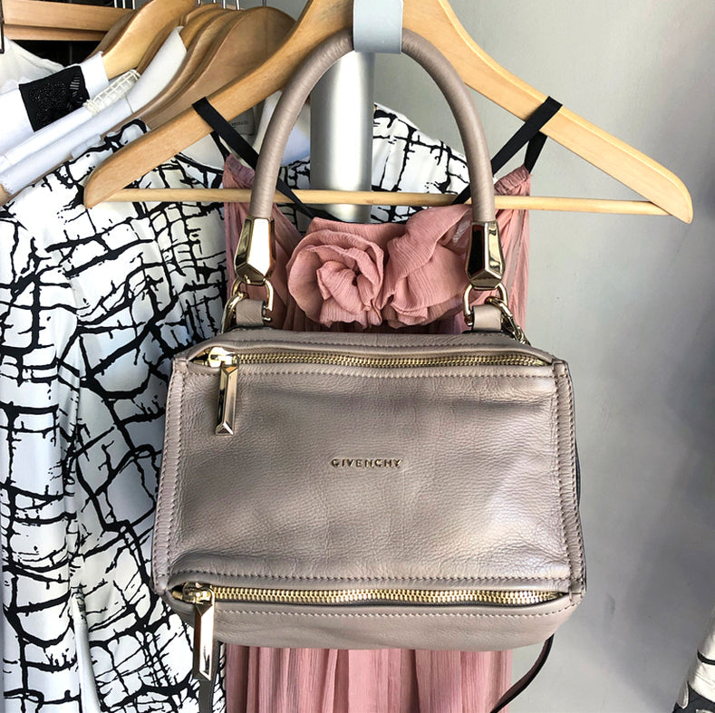 Givenchy Light Taupe / Beige Leather Small Pandora Bag