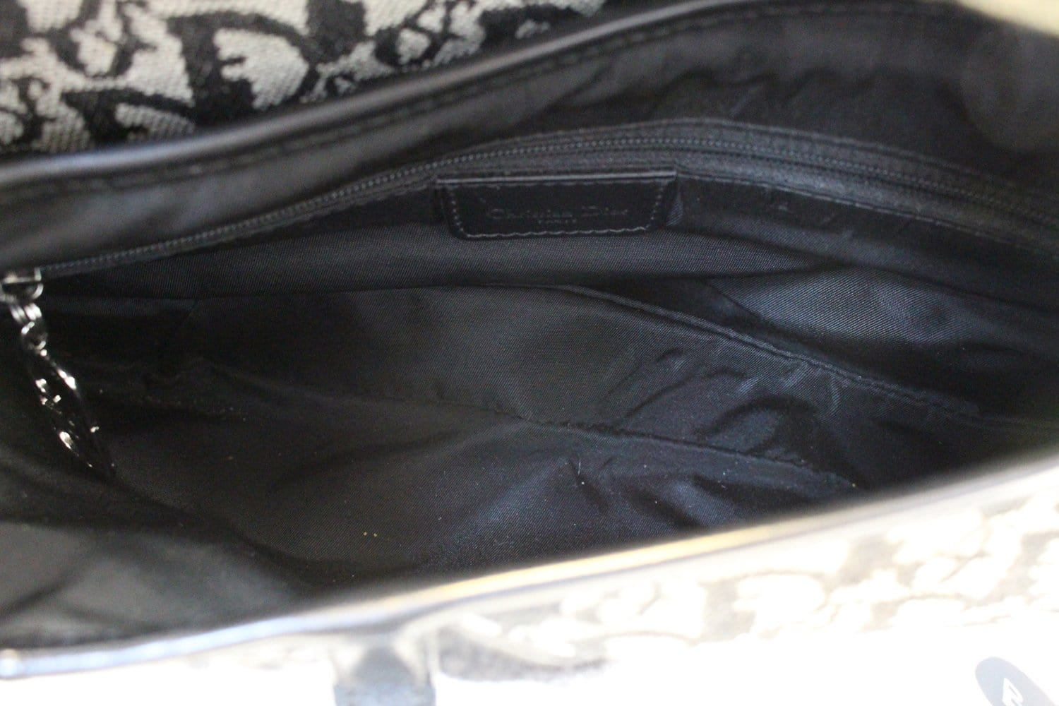 CHRISTIAN DIOR Denim Logo Double Saddle Bag with Pouch