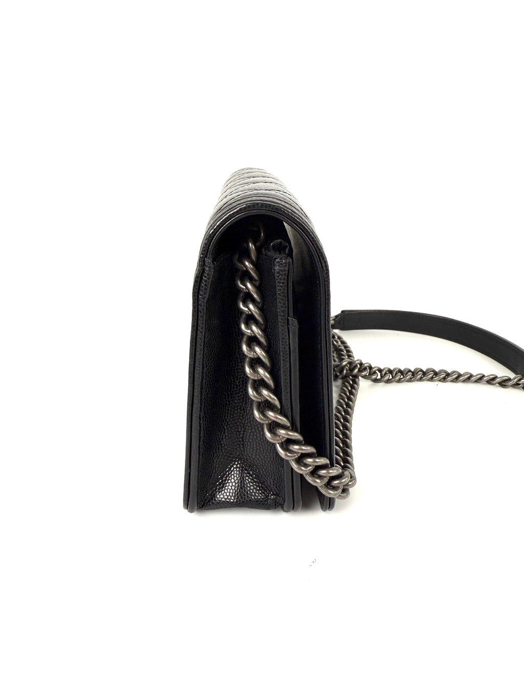 CHANEL Boy Quilted Caviar Leather WOC Wallet on Chain Crossbody Bag
