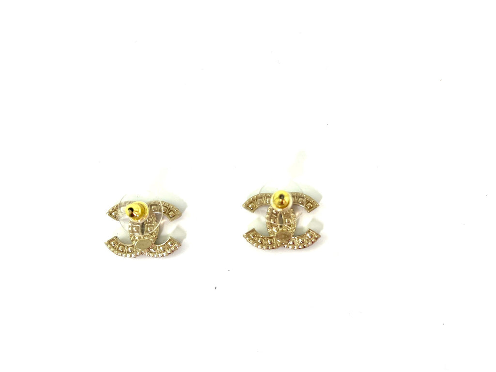 New CHANEL Strass 2023 CC Stud Earrings