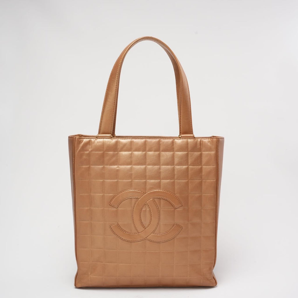 Chanel CC Metallic Golden Vintage Tote Bag