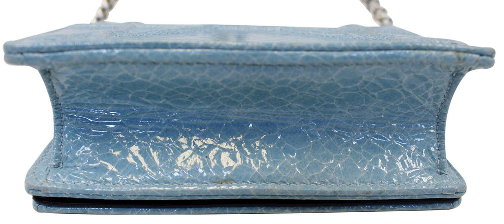 CHRISTIAN DIOR Aqua Blue Leather Mini Diorama Crossbody Bag