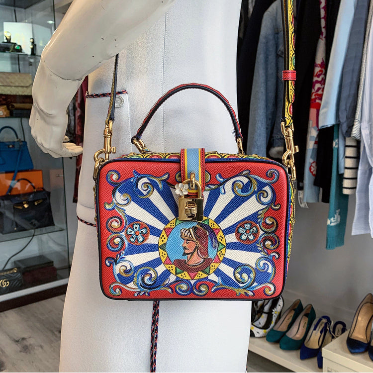 Dolce & Gabbana Rosaria Carretto-Print Teatro dei Pupi Crossbody Bag