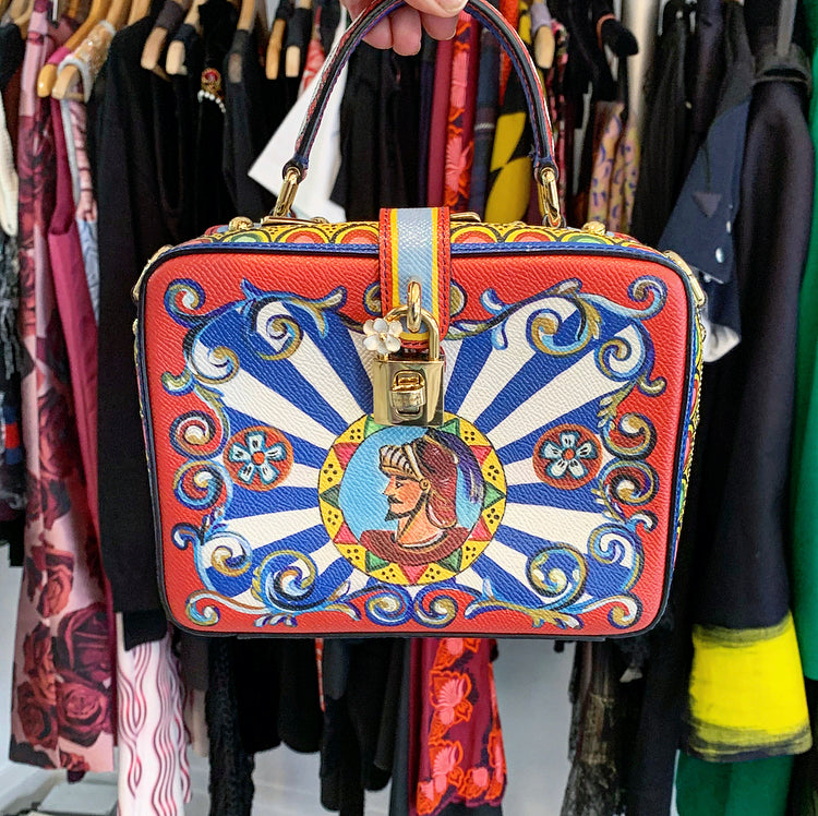 Dolce & Gabbana Rosaria Carretto-Print Teatro dei Pupi Crossbody Bag