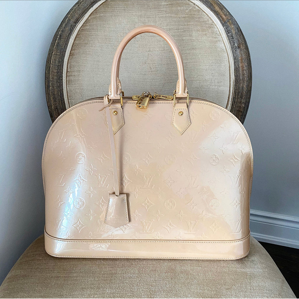 Louis Vuitton Alma GM Rose Florentin Nude Vernis Bag