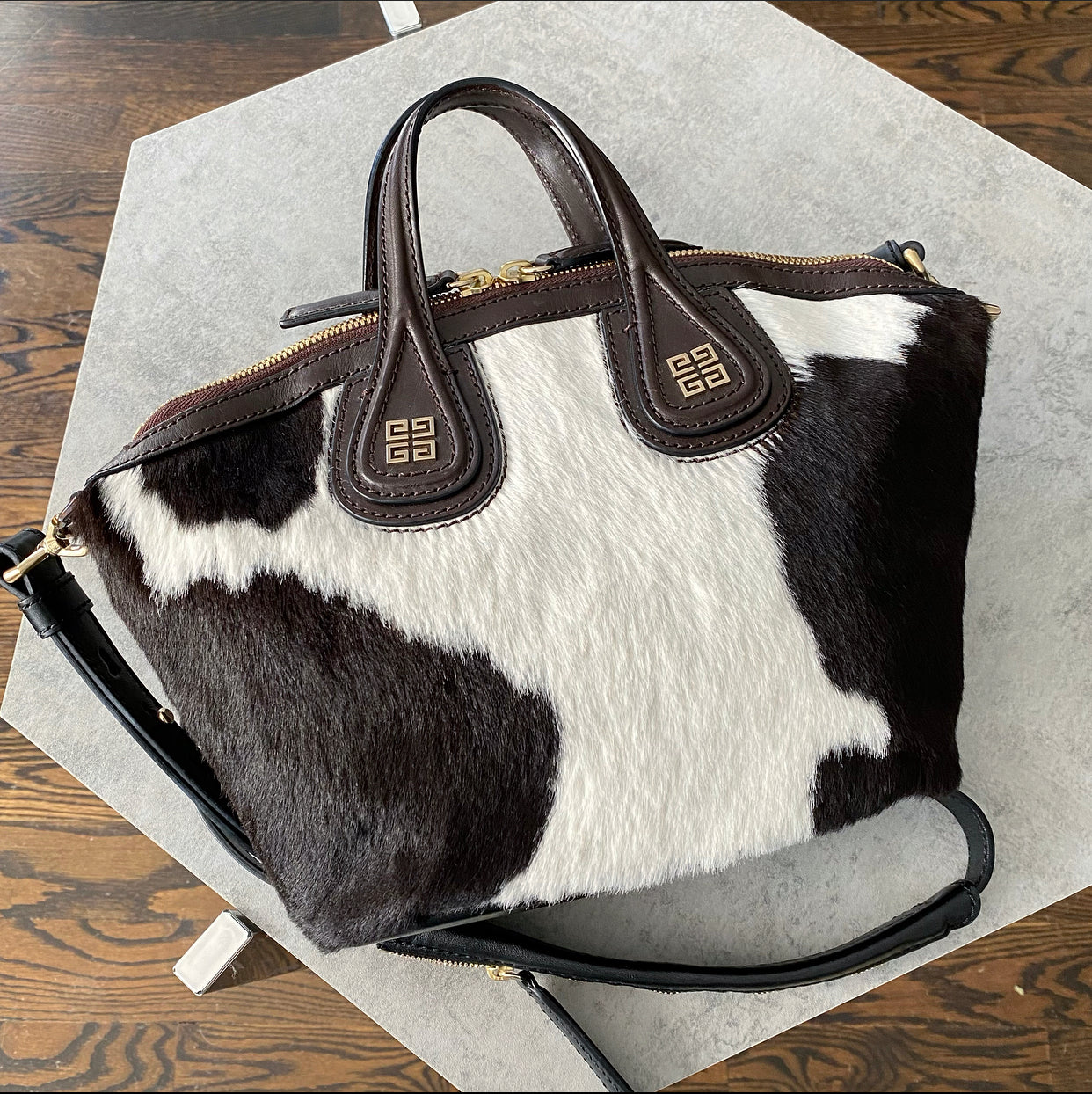 Givenchy Small Nightingale Dark Brown Pony Hair Bag
