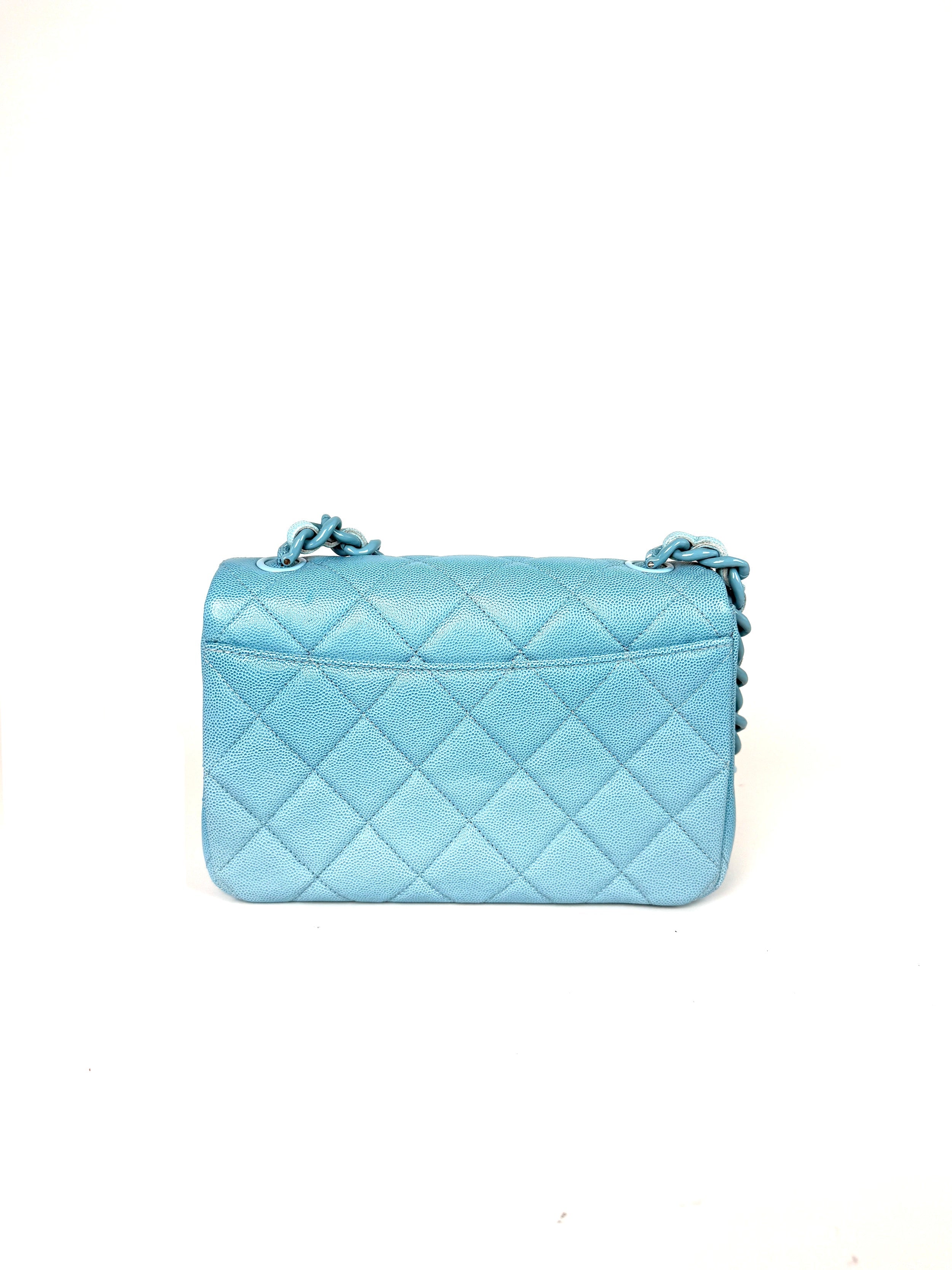 CHANEL My Everything Incognito Medium Blue Ombre Shaded Quilted Shiny Caviar Flap Crossbody Bag