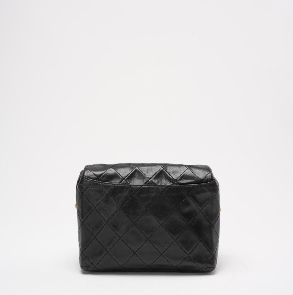 Chanel Vintage Black Lambskin Shoulder Bag