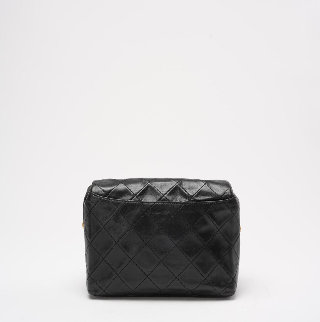 Chanel Vintage Black Lambskin Shoulder Bag