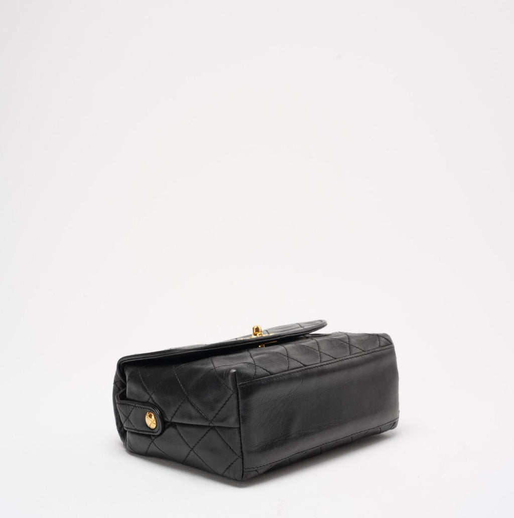 Chanel Vintage Black Lambskin Shoulder Bag