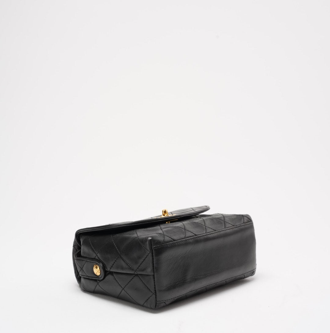 Chanel Vintage Black Lambskin Shoulder Bag